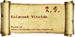 Kolacsek Vitolda névjegykártya